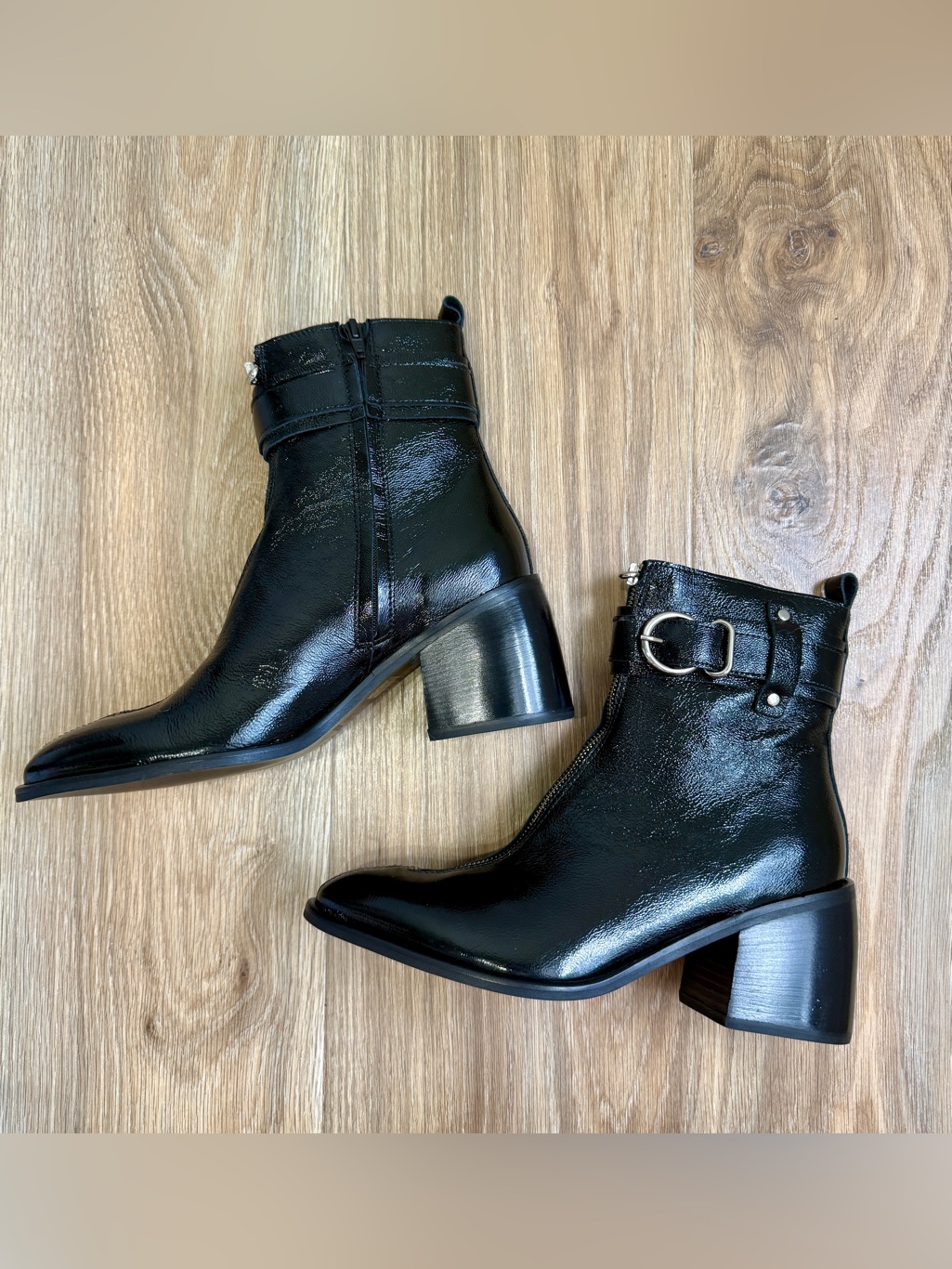 Mimm Naplak Paola Black Patent Leather Ankle Boots Eu 41 Us 11 — image 5 of 8